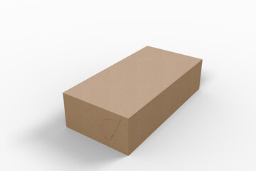 A simple, unmarked cardboard box resting on a surface, suggesting potential for storage or shipping purposes.