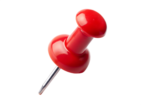 Single Red Push Pin Office Supply Stationary Item Isolated Against Black Background A I G E N E R A T E D - P N G isolated on a transparent background