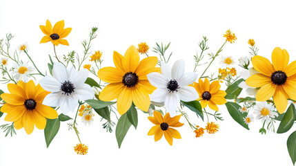 Bright and vibrant floral arrangement featuring yellow and white flowers, showcasing nature beauty and elegance