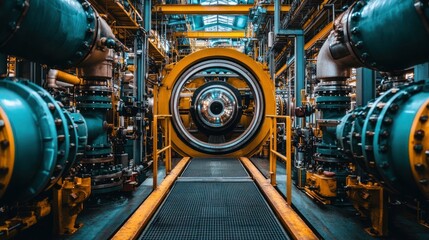 Fototapeta premium Industrial machinery interior