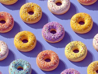 Colorful donuts delight bakery food photography studio aesthetic sweet treats for everyone