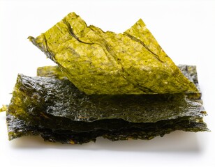 macro shot of seaweed paper edges and texture algae isolated