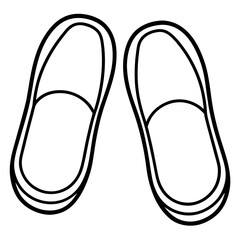 Home Slippers Icon – Minimal Vector Indoor Footwear Illustration for Comfort, Cozy Shoes, House Shoes, Relaxation, Flat Editable Graphic for Lifestyle and Home Design