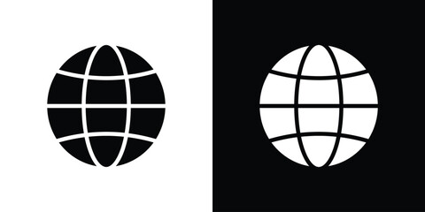 Fototapeta premium Globe icon collection. line stroke icon. EPS 10