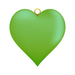 Christmas and New Year tree decoration in the form of a green heart. Vector illustration