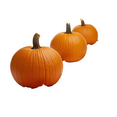 Fototapeta premium Pumpkins on a leaf-covered pathway, Several pumpkins placed on a leaf-strewn pathway, isolated on transparent background