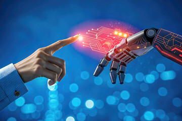 Human and Robot Hand Touching in Tech Fusion