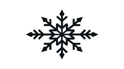 Obraz premium Elegant Black Snowflake Design Winter Holiday Vector Illustration, Perfect for Festive Decorations, Cards, and More