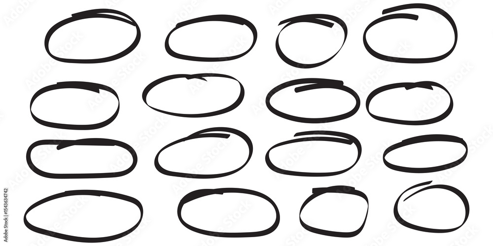 Canvas Prints red circle, pen draw. highlight hand drawing different circles isolated on background. handwritten r