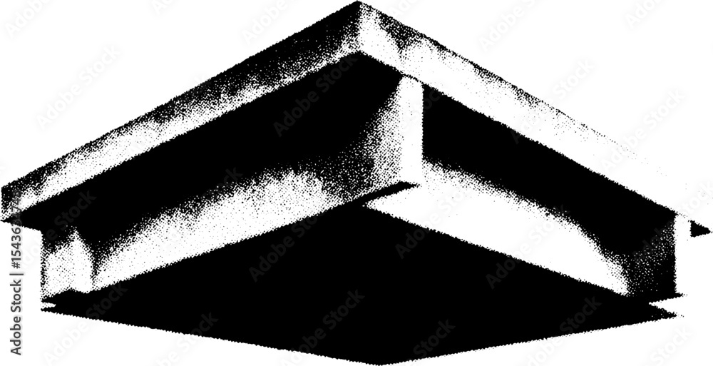 Poster floating concrete slab in high contrast black and white design for modern architecture concept
