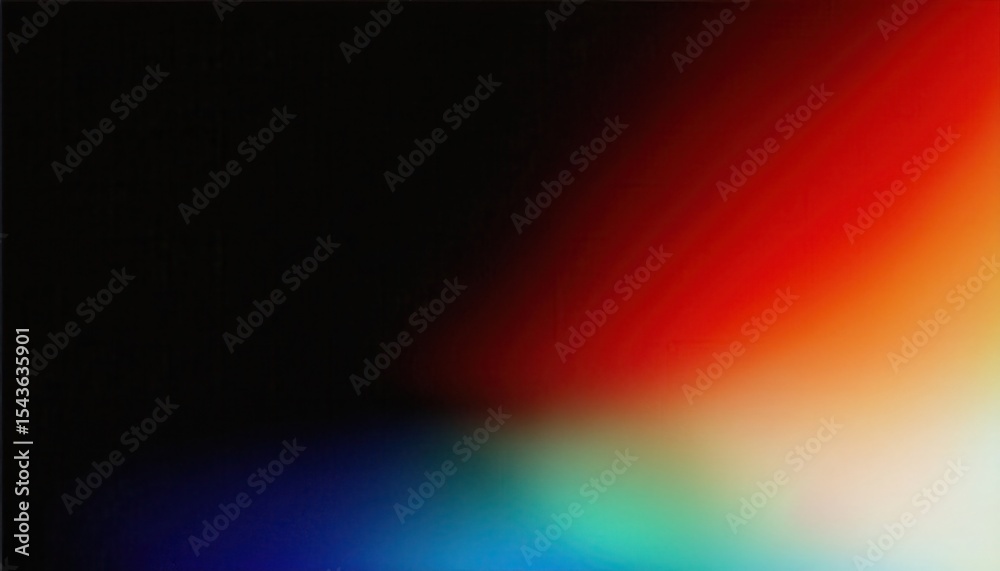 Poster vibrant abstract gradient with fiery red and cool cyan light blending into deep black, ideal for dig