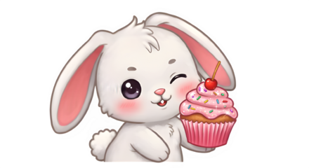 easter bunny with cupcake