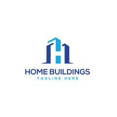 Home building real estate logo design letter H building sign monogram creative concept