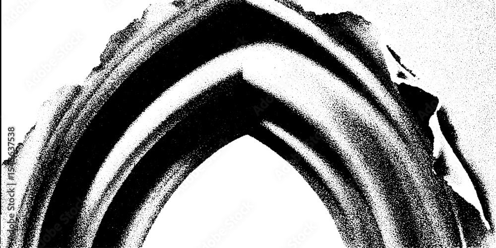 Poster gothic frame with high contrast black and white abstract design