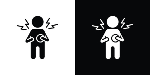 Heart attack icon collection. line stroke icon. EPS 10