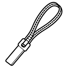Zip Cable Tie with Locking Tab Detail – Minimal Line Art Illustration