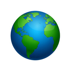 Naklejka premium 3D Render of Planet Earth Centered