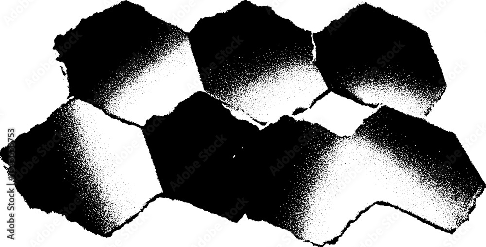 Aufkleber high contrast abstract honeycomb pattern in black and white design