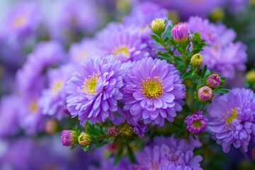 Obraz premium Purple Aster Flower Blooms