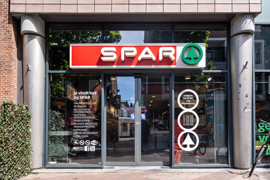 Middelburg, Netherlands - May 26, 2025: Spar supermarket