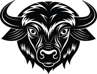 Fototapeta premium Stylized bison head silhouette for banner design