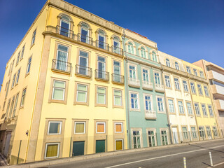 Colorful buildings in the Foz do Douro district, Porto, Portugal