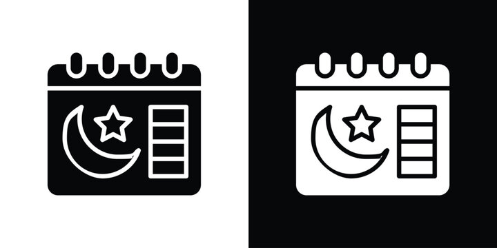 Islamic calendar icon collection. line stroke icon. EPS 10 - Powered by Adobe