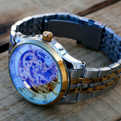 close up view of wrist watch