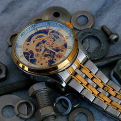 close up view of wrist watch