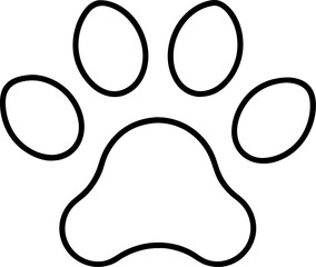 Dog paw print on transparent background