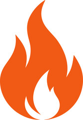 vector illustration of a burning fire on transparent background