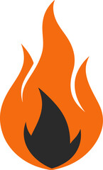 vector illustration of a fire icon on transparent background