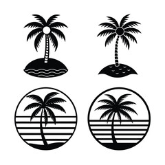 Fototapeta premium vector set of tropical beach icons
