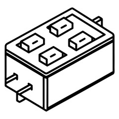 Four-Port Extension Box – Clean Line Layout Illustration