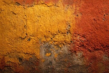 Textured Wall with Yellow and Red Paint