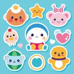 Cute Kawaii Baby Stickers Collection