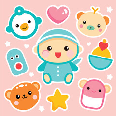Cute Kawaii Baby Stickers Collection