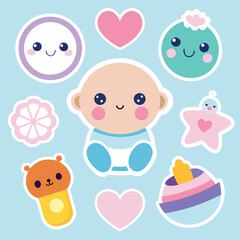 Cute Kawaii Baby Stickers Collection