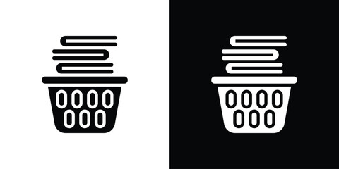 Laundry basket icon collection. line stroke icon. EPS 10