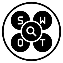 swot analysis glyph icon