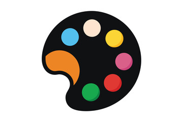 artists palette silhouette on white background