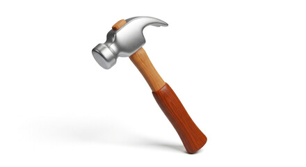 3D Render Claw Hammer: Construction & Carpentry Tool Realistic Hammer Isolated on White