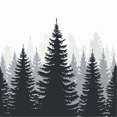 Obraz premium silhouettes of fir trees are set against a background of coniferous spruce pattern
