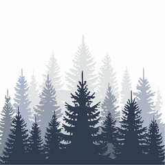 Obraz premium silhouettes of fir trees are set against a background of coniferous spruce pattern
