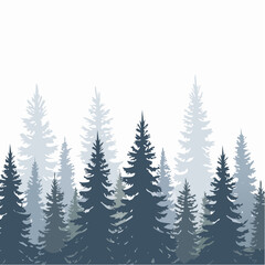 Obraz premium silhouettes of fir trees are set against a background of coniferous spruce pattern
