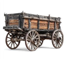 Fototapeta premium Aged wooden wagon, sturdy and rustic