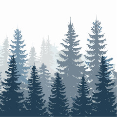 Fototapeta premium silhouettes of fir trees are set against a background of coniferous spruce pattern