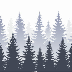 Fototapeta premium silhouettes of fir trees are set against a background of coniferous spruce pattern