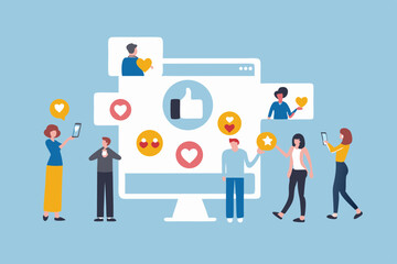 Social Media Engagement People Interacting with Online Content and Giving Positive Feedback