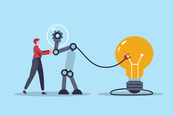 Human and Robot Collaborating to Power a Large Lightbulb of an Idea